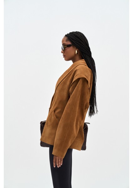 Bronte Omuz Detaylı Camel Blazer modelleri
