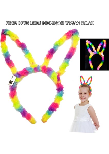 Fiber Optik LED Gökkuşağı Tavşan Kulak