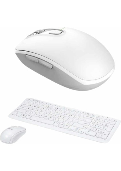 Kablosuz Klavye Mouse Seti Beyaz Q Klavye Tüm Cihazlara Uyumlu fırsatları