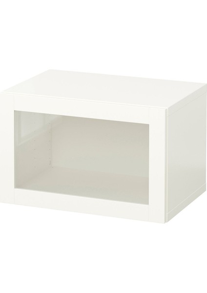 Duvar Dolabı, Beyaz-Şeffaf Cam, 60X42X38 Cm, Sındvık