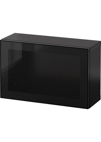 Duvar Dolabı, Venge-Siyah-Saydam Cam, 60X22X38 Cm, Glassvık