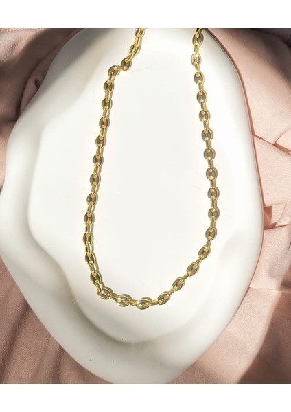 Premium Paslanmaz Çelik Düğme Model Gold Kolye