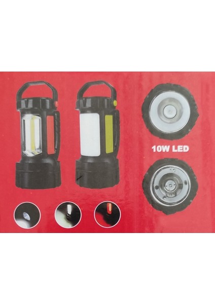 3 Modlu Lityum Şarjlı Işıldaklı Fener, 10W Led, 2 Km Menzil, Çok Fonksiyonlu fiyatları