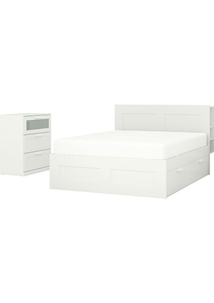 Yatak Odası Takımı, Beyaz, 160X200 Cm, 2'li Set