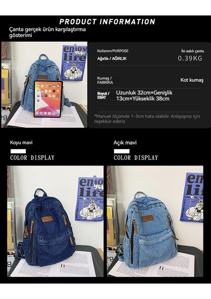 Büyük Kapasiteli Dayanıklı Denim Öğrenci Paketi (Yurt Dışından) modelleri