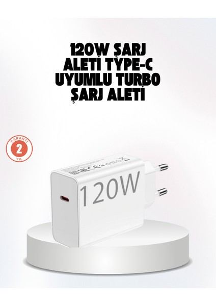 120W Güçlü Hızlı Şarj Adaptörü ve Type-C Kablo Seti – Güvenli Şarj Teknolojisi