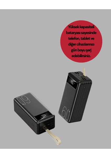 Tüm Cihazlarla Uyumlu LED Fenerli 4 Çıkışlı Powerbank fiyatları