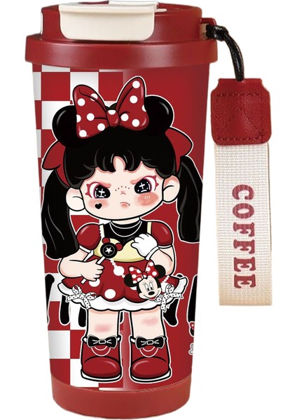 Çizgi Film Sevimli Vadideki Kahve Fincanı Çift Içki Kapağı 316 Paslanmaz Çelik Bardak (Yurt Dışından)