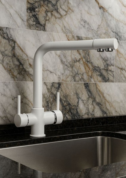 Arıtmalı Lüx Mutfak Eviye Bataryası-Beyaz fırsatları