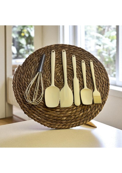 Elegant 6 Parça Silikon Servis Seti Takımı Krem modelleri