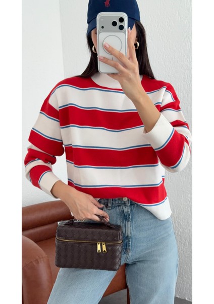 Çizgili Kırmızı Triko fiyatları