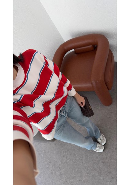 Çizgili Kırmızı Triko modelleri