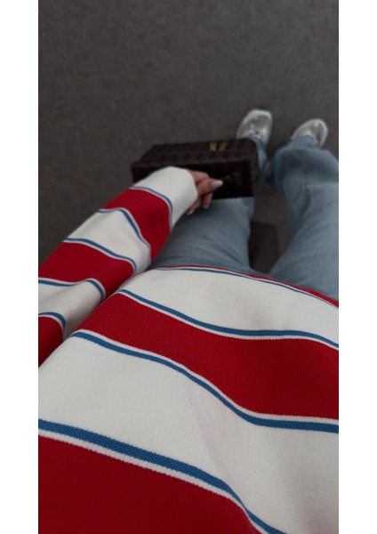 Çizgili Kırmızı Triko fırsatları