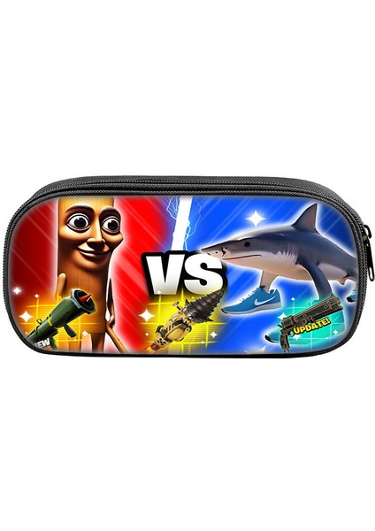 Baskılı Beyin Deliği Köpekbalığı Öğrenci Kırtasiye Çantası (Yurt Dışından)