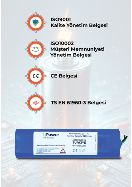 Mavi 2600MAH Orijinal Kapasite Robot Süpürge Bataryası HM360 S7 Uyumlu modelleri