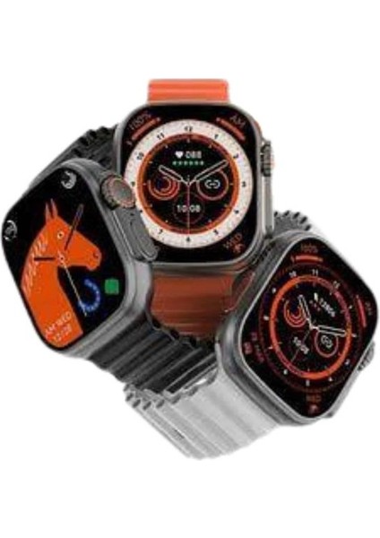 yeni model akıllı saat ultra gümüş kasa 45mm titreşim modelleri