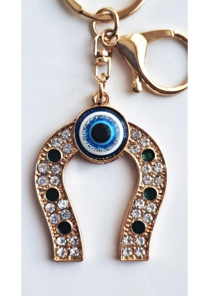 Lüks Hediyelik Zirkon Taşlı Şans Nal Anahtarlık & Çanta Süsü 10,5 cm fiyatları
