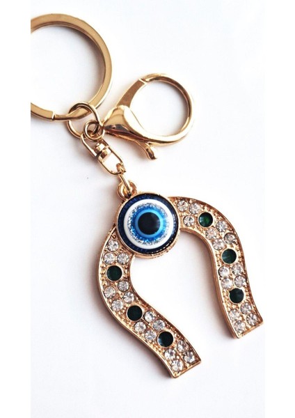 Lüks Hediyelik Zirkon Taşlı Şans Nal Anahtarlık & Çanta Süsü 10,5 cm modelleri