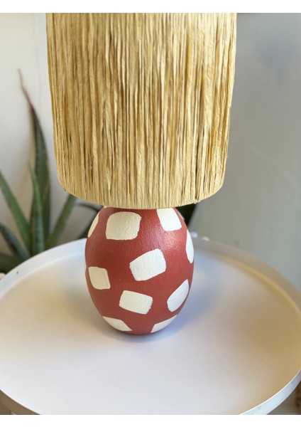 Kiremit Rengi Seramik Abajur modelleri