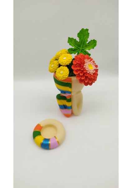 Çiçekli Renkli Yarım Yüz Krem ve Tealıght Mumluk Set modelleri