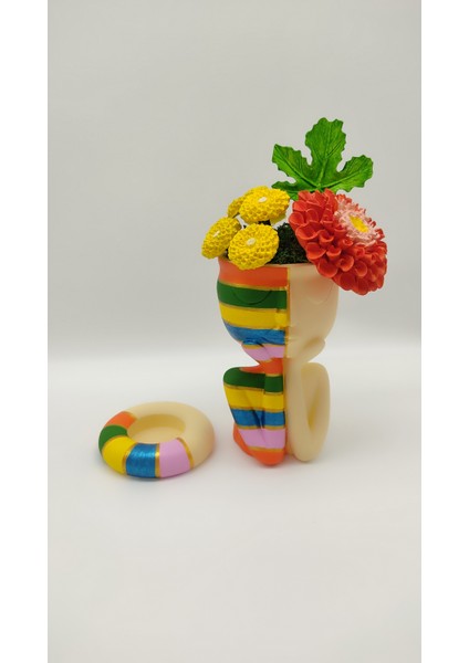 Çiçekli Renkli Yarım Yüz Krem ve Tealıght Mumluk Set fırsatları