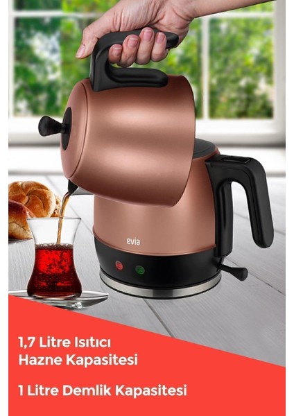 Geniş Kapasiteli 2200W Paslanmaz Çelik Çay ve Su Isıtıcı modelleri