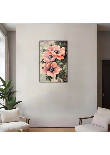 Dekoratif Pembe Çiçekler Kanvas Tablo fırsatları