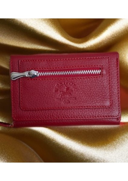 Hakiki Deri Kırmızı Cüzdan