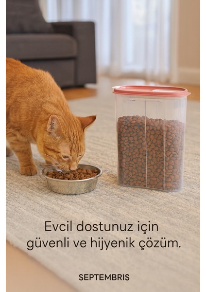 4 Litre Büyük Kapasiteli Mama Saklama Kabı – Hava Geçirmez, Bpa’sız Plastik modelleri