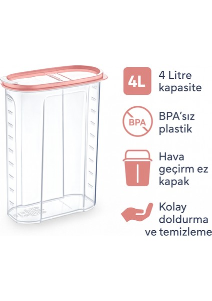 4 Litre Büyük Kapasiteli Mama Saklama Kabı – Hava Geçirmez, Bpa’sız Plastik fırsatları