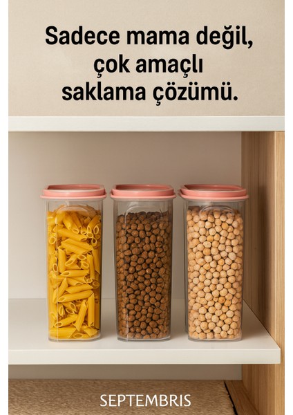 4 Litre Büyük Kapasiteli Mama Saklama Kabı – Hava Geçirmez, Bpa’sız Plastik indirimleri