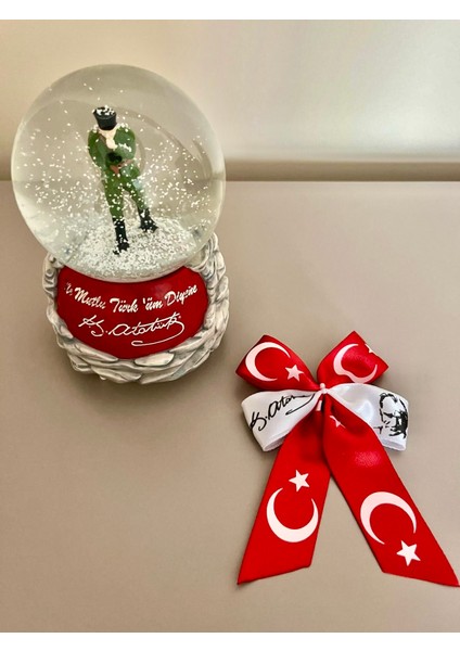 Atatürk Kar Küresi-Izmir Marşı ve Ayyıldız Toka Seti- 23NISAN 29EKIM 10KASIM-ILKOKUL Etkinlik Müsamere