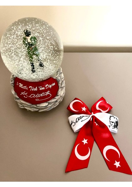 Atatürk Kar Küresi-Izmir Marşı ve Ayyıldız Toka Seti- 23NISAN 29EKIM 10KASIM-ILKOKUL Etkinlik Müsamere indirimleri