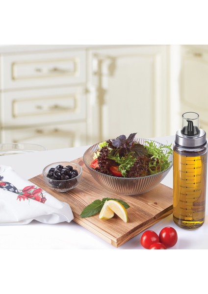 Cam Yağdanlık 2'li Set – Metal Kapaklı, Damlatmaz, Isıya Dayanıklı, Ölçülü Akıllı Yağlık 550 ml (Zeytinyağı, Sirke, Ayçiçek Yağı) fiyatları