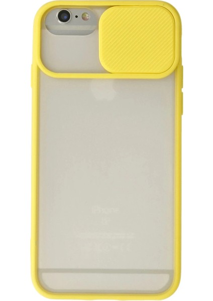 Bfs iPhone 6 Plus Kılıf Palm Buzlu Kamera Sürgülü Silikon - Sarı