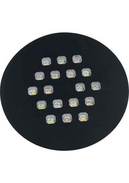 18 LED Yuvarlak Aydınlatma, Kuyumcu ve Takı Işığı, Siyah Renk