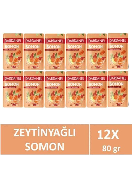 Zeytinyağlı Somon 80 gr x 12 Adet