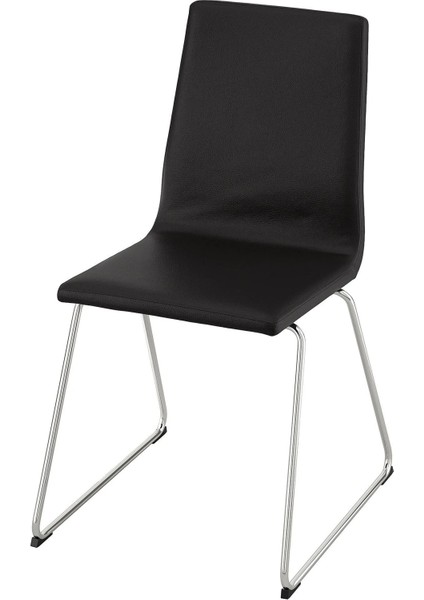 Lillanas Döşemeli Sandalye Krom Kaplama Bomstad Siyah