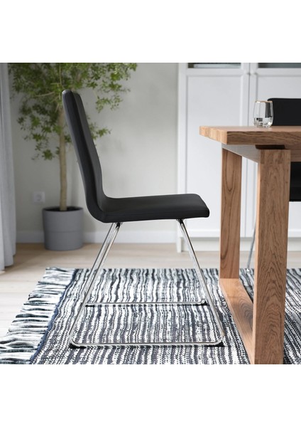 Lillanas Döşemeli Sandalye Krom Kaplama Bomstad Siyah fırsatları