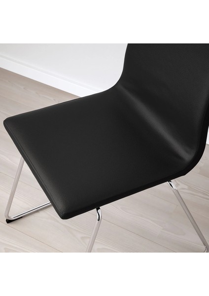 Lillanas Döşemeli Sandalye Krom Kaplama Bomstad Siyah