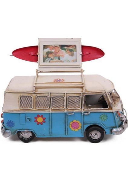 Metal Minibüs Çerçeveli ve Kumbaralı Dekoratif Hediye