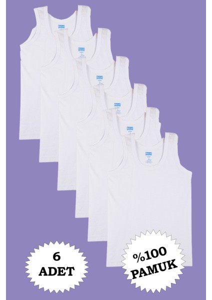 Erkek Çocuk %100 Pamuk Atlet 6'lı