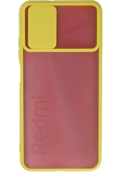 Xiaomi Redmi 9t Kılıf Palm Buzlu Kamera Sürgülü Silikon - Sarı modelleri