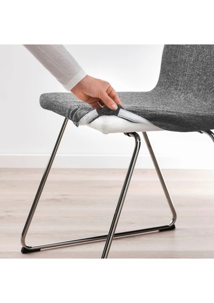 Lillanas Döşemeli Sandalye Krom Kaplama Gunnared Koyu Gri modelleri