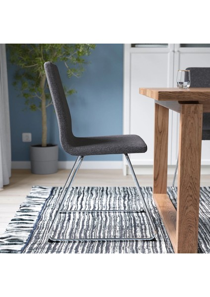 Lillanas Döşemeli Sandalye Krom Kaplama Gunnared Koyu Gri indirimleri