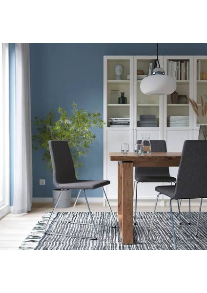 Lillanas Döşemeli Sandalye Krom Kaplama Gunnared Koyu Gri