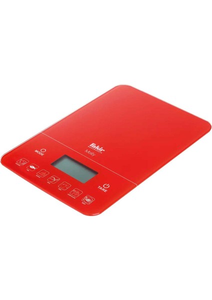 Kırmızı Dijital Mutfak Tartısı, Hassas Ölçüm ve Şık Tasarım