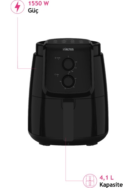 Siyah Ecofryer Airfryer, Sağlıklı ve Hızlı Pişirme Cihazı fırsatları
