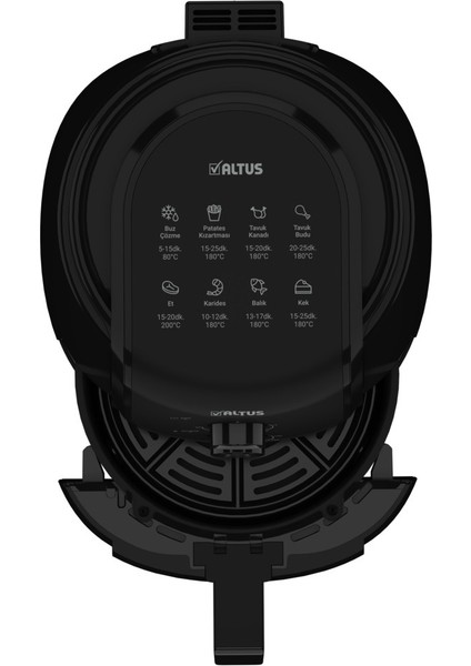 Siyah Ecofryer Airfryer, Sağlıklı ve Hızlı Pişirme Cihazı
