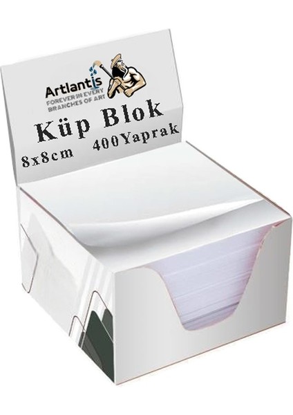 Masaüstü Küp Blok Not Kağıdı 1 Paket 8x8 cm Beyaz Küp Not Kağıdı Kare Kağıt Beyaz Boş Kağıt 400 Yaprak Hatırlatma Ofis